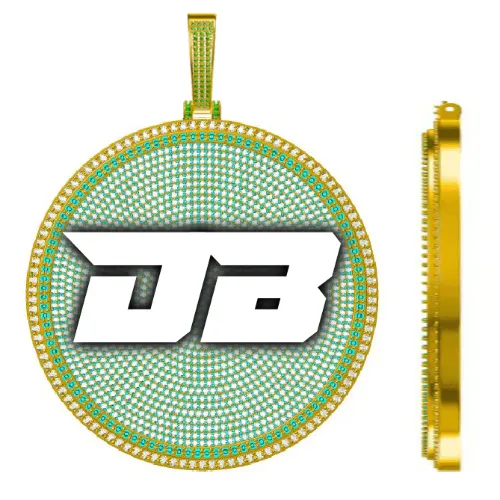 CUSTOM LETTER NECKLACE 3D BIG DISC sold by The GUU Shop