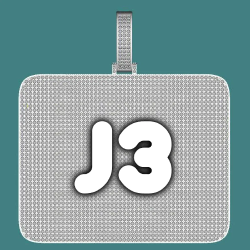 CUSTOM LETTER NECKLACE 3D BIG SQUARE sold by The GUU Shop