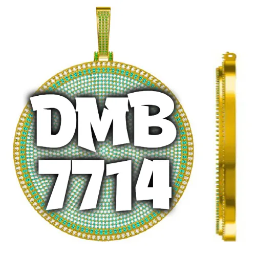 CUSTOM LETTER NECKLACE 3D BIG DISC sold by The GUU Shop