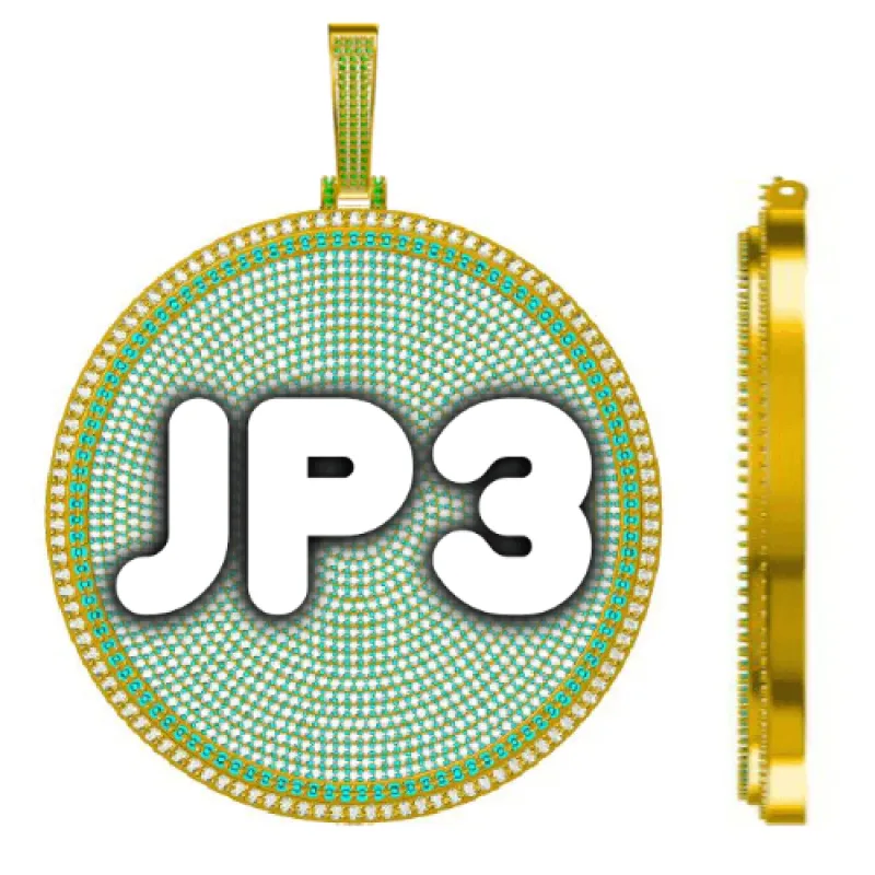 CUSTOM LETTER NECKLACE 3D BIG DISC sold by The GUU Shop