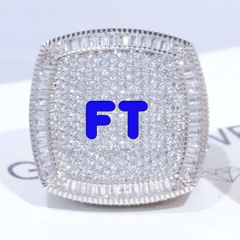 CUSTOM LETTER 3D ICED RING sold by The GUU Shop