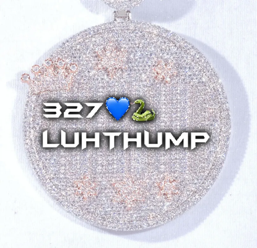 CUSTOM LETTER NECKLACE 3D BIG CROWN DISC sold by The GUU Shop