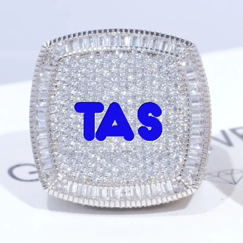 CUSTOM LETTER 3D ICED RING sold by The GUU Shop