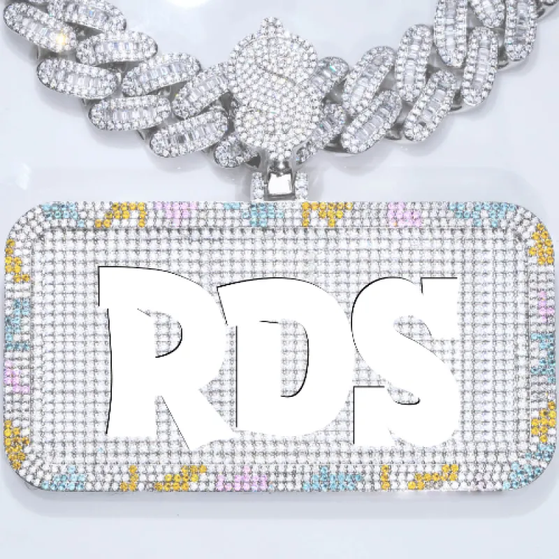 CUSTOM LETTER NECKLACE 3D COLORFUL SQUARE sold by The GUU Shop