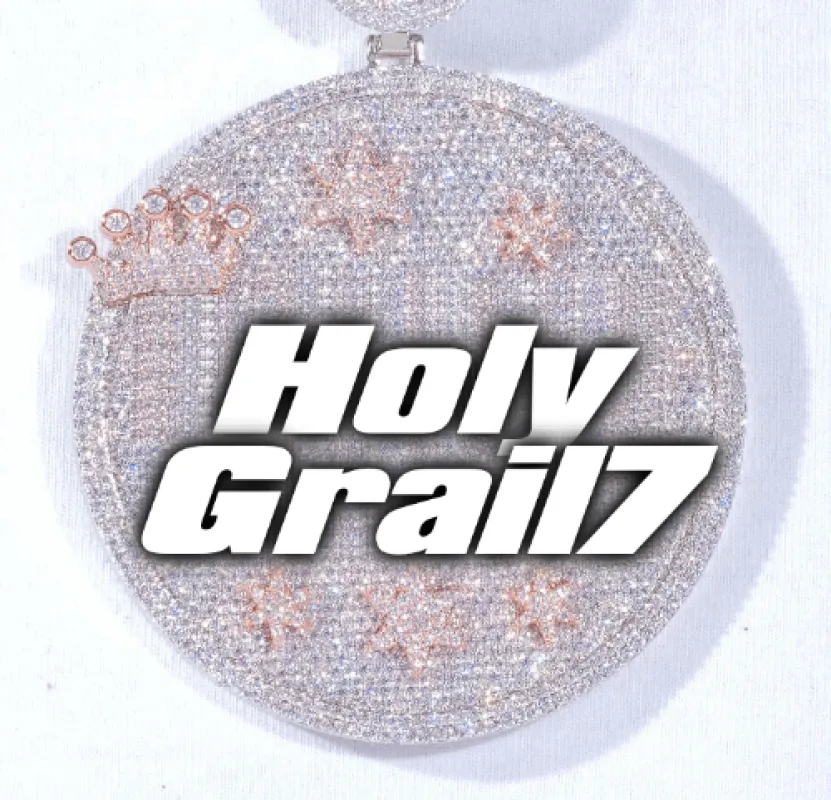 CUSTOM LETTER NECKLACE 3D BIG CROWN DISC sold by The GUU Shop