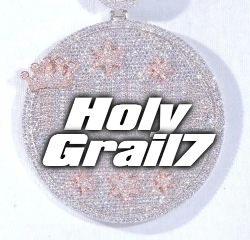 CUSTOM LETTER NECKLACE 3D BIG CROWN DISC sold by The GUU Shop