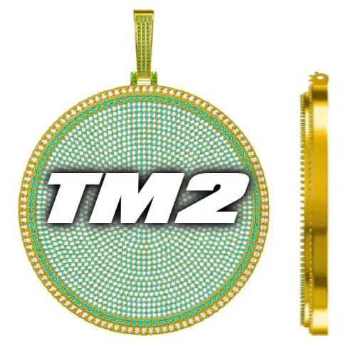 CUSTOM LETTER NECKLACE 3D BIG DISC sold by The GUU Shop