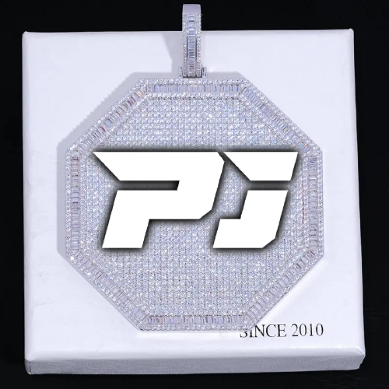 CUSTOM LETTER NECKLACE 3D BIG OCTAGON sold by The GUU Shop