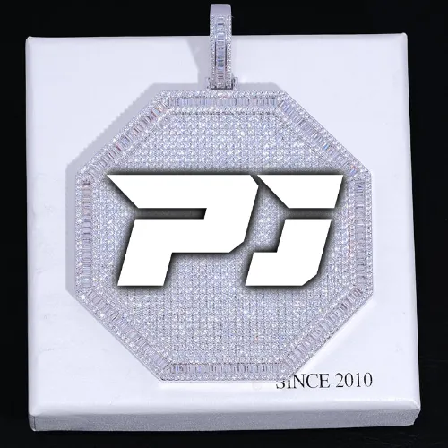 CUSTOM LETTER NECKLACE 3D BIG OCTAGON sold by The GUU Shop