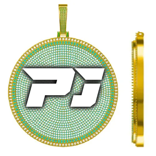 CUSTOM LETTER NECKLACE 3D BIG DISC sold by The GUU Shop