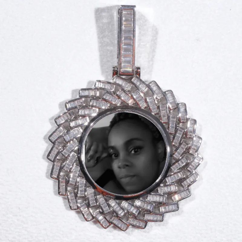 Large 3D Baguette Custom Picture Pendant sold by The GUU Shop