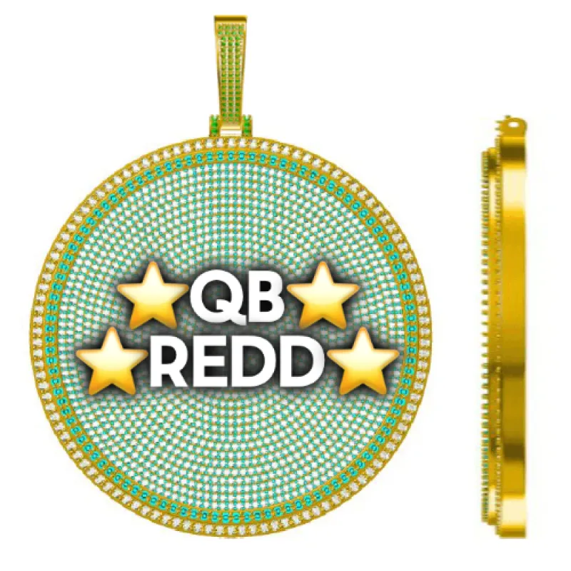 CUSTOM LETTER NECKLACE 3D BIG DISC sold by The GUU Shop