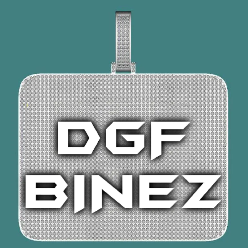 CUSTOM LETTER NECKLACE 3D BIG SQUARE sold by The GUU Shop