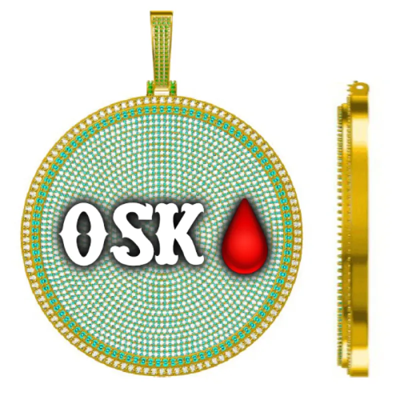 CUSTOM LETTER NECKLACE 3D BIG DISC sold by The GUU Shop