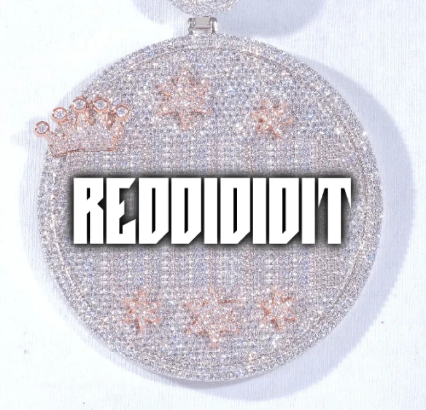 CUSTOM LETTER NECKLACE 3D BIG CROWN DISC sold by The GUU Shop