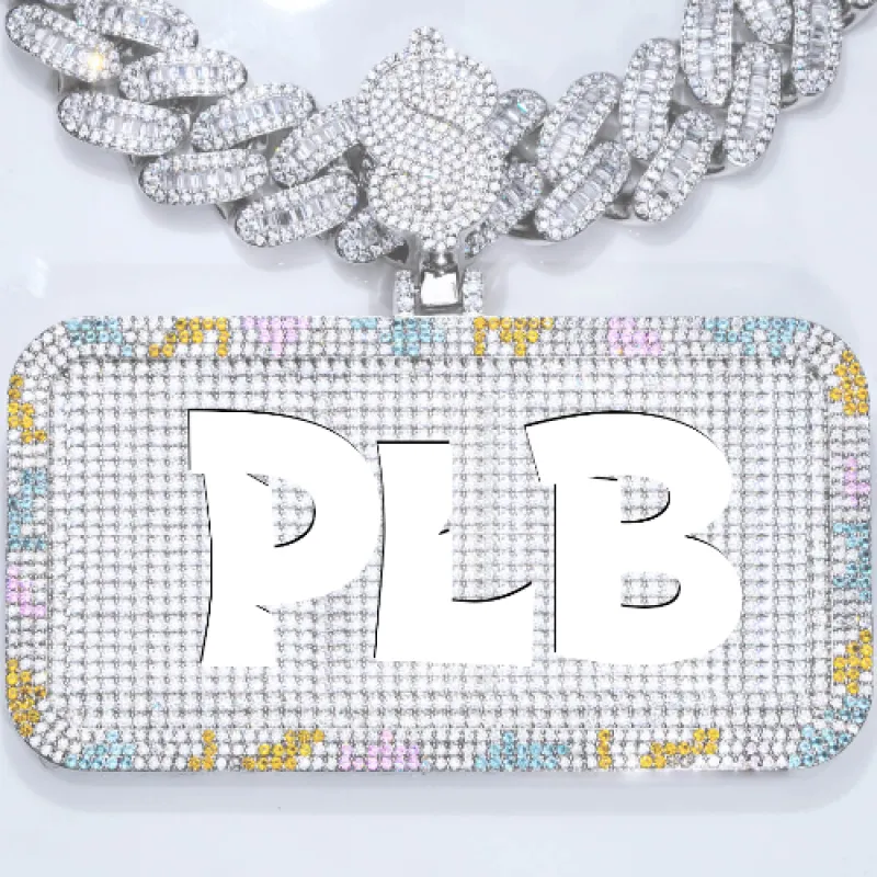 CUSTOM LETTER NECKLACE 3D COLORFUL SQUARE sold by The GUU Shop