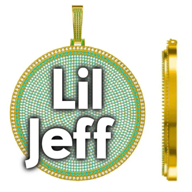 CUSTOM LETTER NECKLACE 3D BIG DISC sold by The GUU Shop