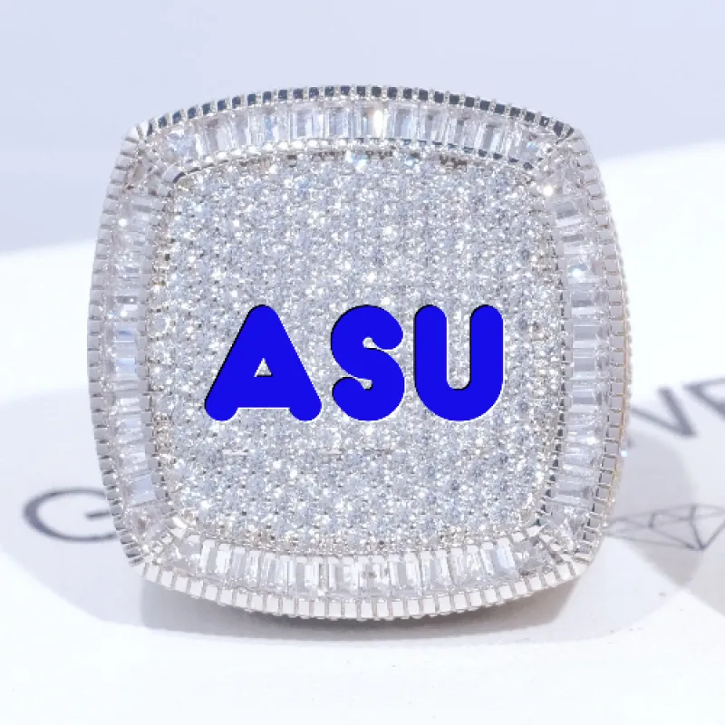 CUSTOM LETTER 3D ICED RING sold by The GUU Shop