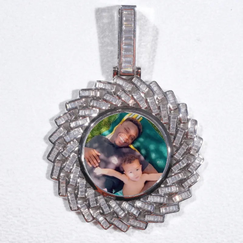 Large 3D Baguette Custom Picture Pendant sold by The GUU Shop