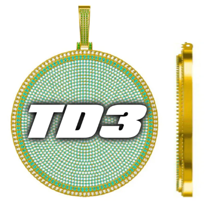 CUSTOM LETTER NECKLACE 3D BIG DISC sold by The GUU Shop