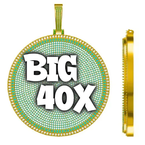 CUSTOM LETTER NECKLACE 3D BIG DISC sold by The GUU Shop