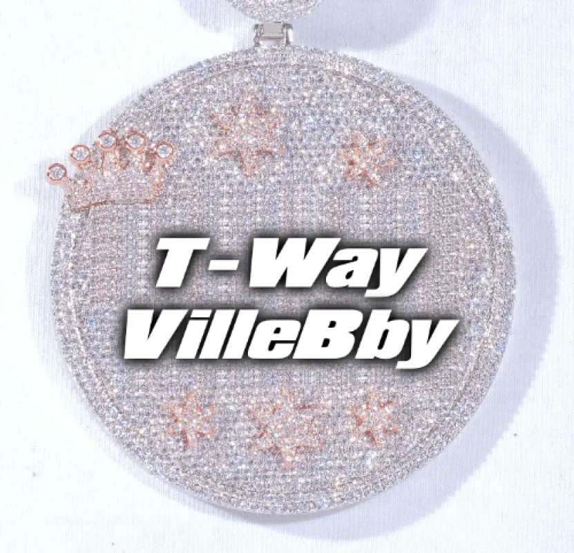 CUSTOM LETTER NECKLACE 3D BIG CROWN DISC made by The GUU Shop