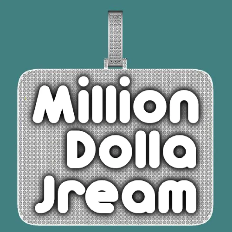 CUSTOM LETTER NECKLACE 3D BIG SQUARE sold by The GUU Shop