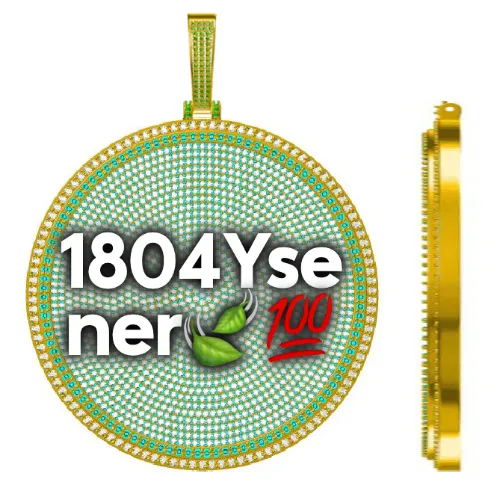 CUSTOM LETTER NECKLACE 3D BIG DISC sold by The GUU Shop