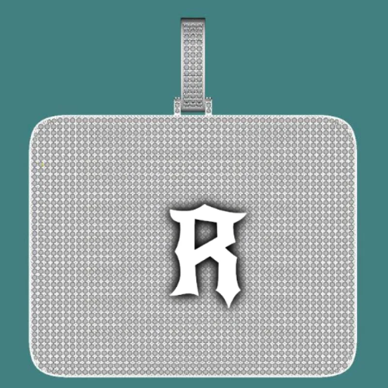 CUSTOM LETTER NECKLACE 3D BIG SQUARE sold by The GUU Shop