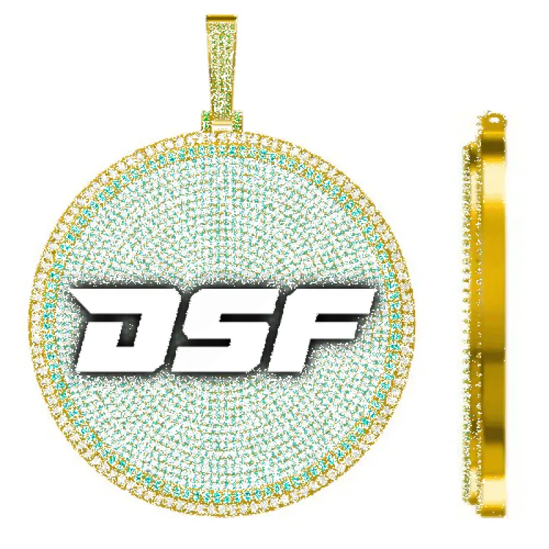 CUSTOM LETTER NECKLACE 3D BIG DISC sold by The GUU Shop