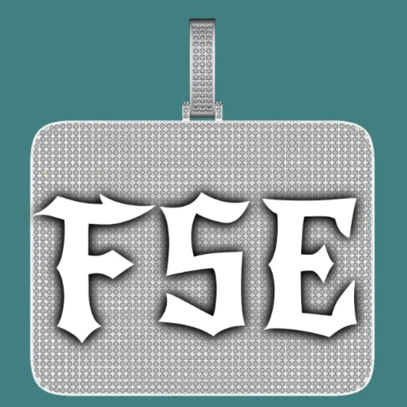 CUSTOM LETTER NECKLACE 3D BIG SQUARE sold by The GUU Shop