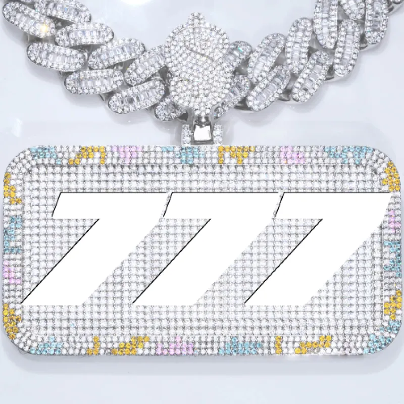 CUSTOM LETTER NECKLACE 3D COLORFUL SQUARE sold by The GUU Shop