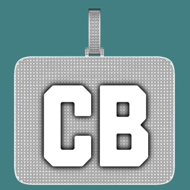 CUSTOM LETTER NECKLACE 3D BIG SQUARE sold by The GUU Shop