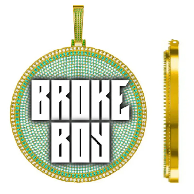 CUSTOM LETTER NECKLACE 3D BIG DISC sold by The GUU Shop