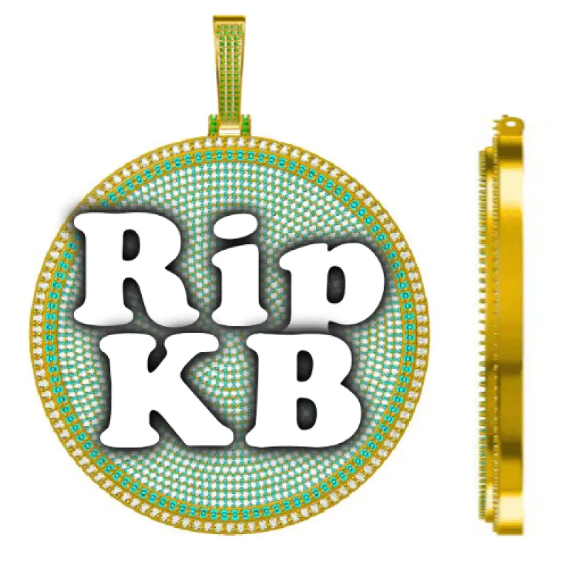 CUSTOM LETTER NECKLACE 3D BIG DISC sold by The GUU Shop