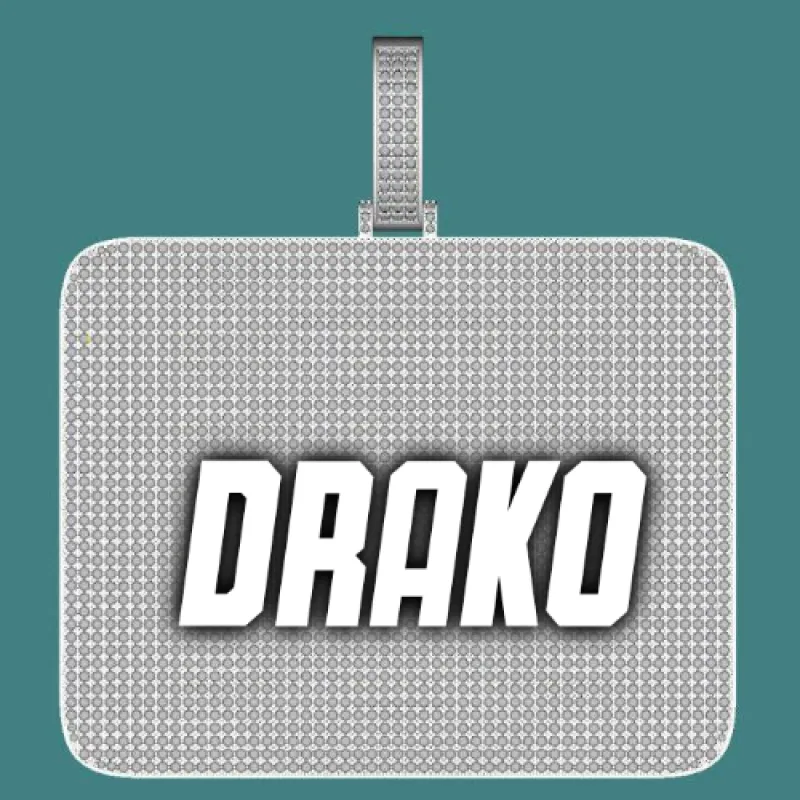 CUSTOM LETTER NECKLACE 3D BIG SQUARE sold by The GUU Shop