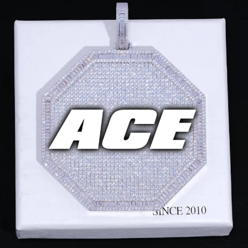 CUSTOM LETTER NECKLACE 3D BIG OCTAGON sold by The GUU Shop