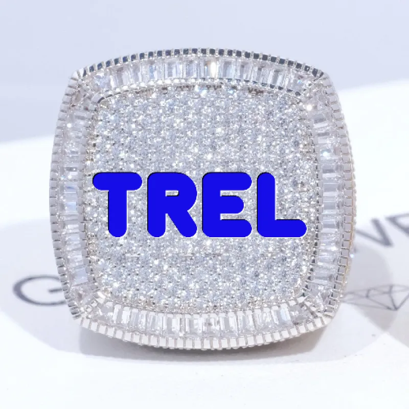 CUSTOM LETTER 3D ICED RING sold by The GUU Shop