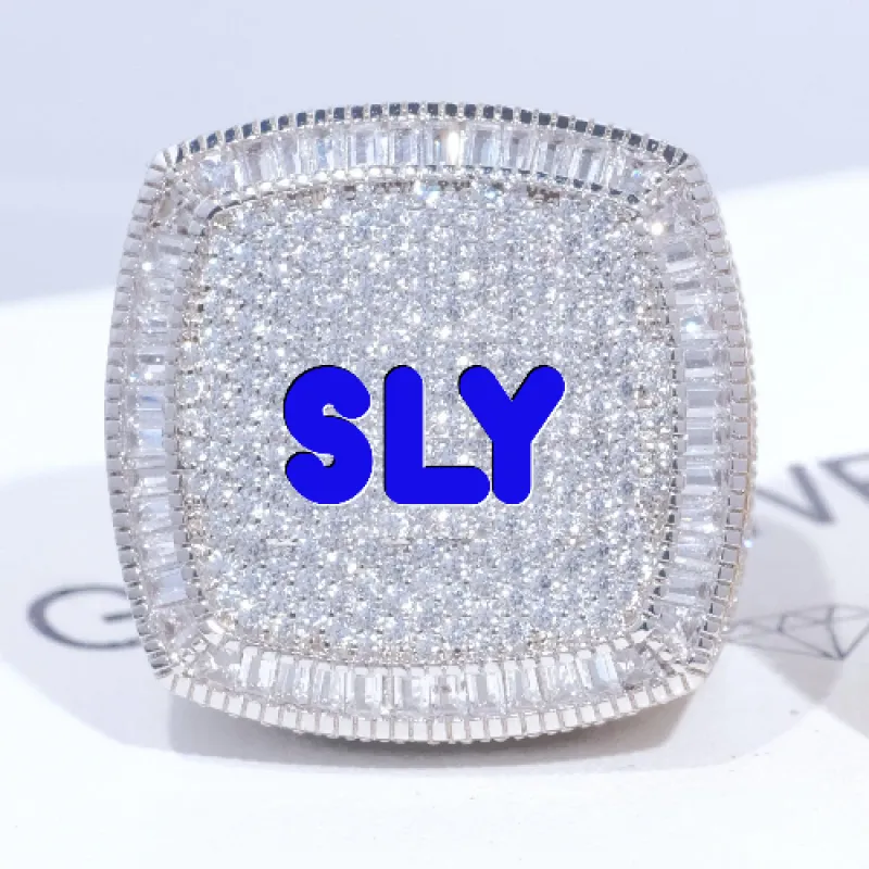 CUSTOM LETTER 3D ICED RING sold by The GUU Shop
