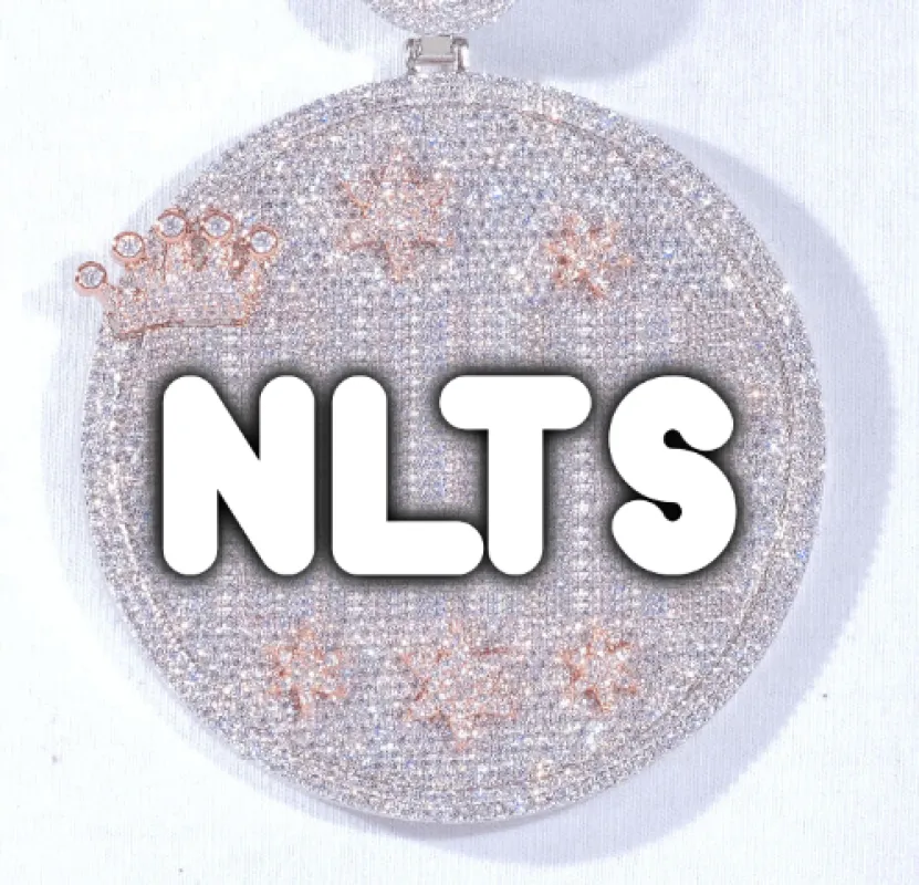 CUSTOM LETTER NECKLACE 3D BIG CROWN DISC sold by The GUU Shop