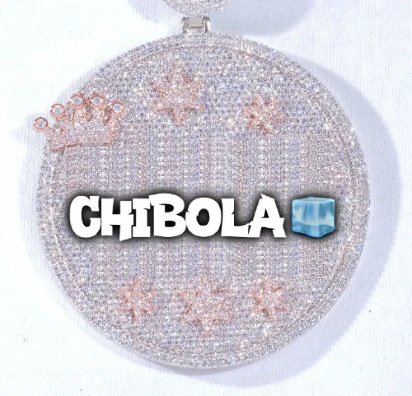 CUSTOM LETTER NECKLACE 3D BIG CROWN DISC sold by The GUU Shop