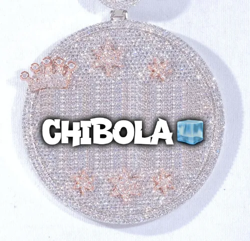 CUSTOM LETTER NECKLACE 3D BIG CROWN DISC sold by The GUU Shop