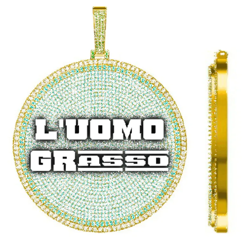 CUSTOM LETTER NECKLACE 3D BIG DISC sold by The GUU Shop