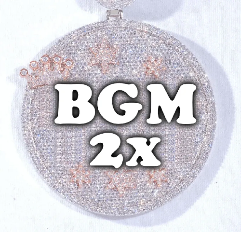 CUSTOM LETTER NECKLACE 3D BIG CROWN DISC sold by The GUU Shop