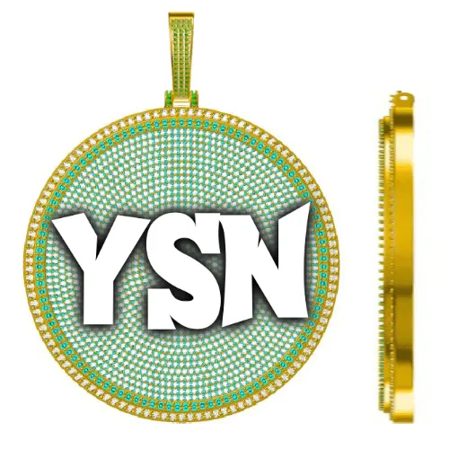 CUSTOM LETTER NECKLACE 3D BIG DISC sold by The GUU Shop