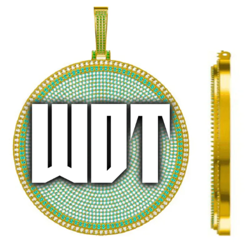 CUSTOM LETTER NECKLACE 3D BIG DISC sold by The GUU Shop