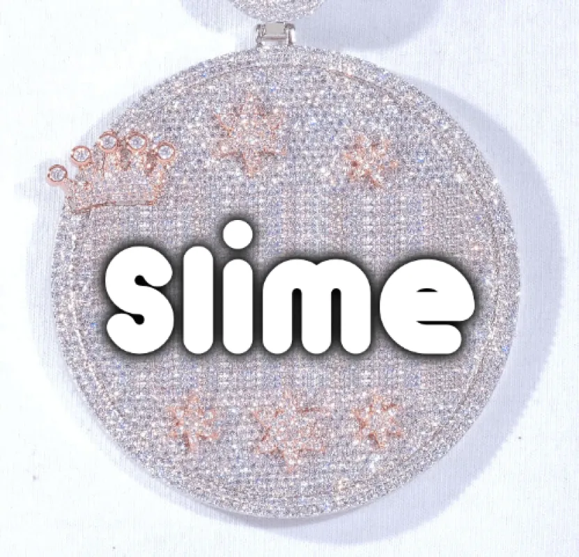 CUSTOM LETTER NECKLACE 3D BIG CROWN DISC sold by The GUU Shop