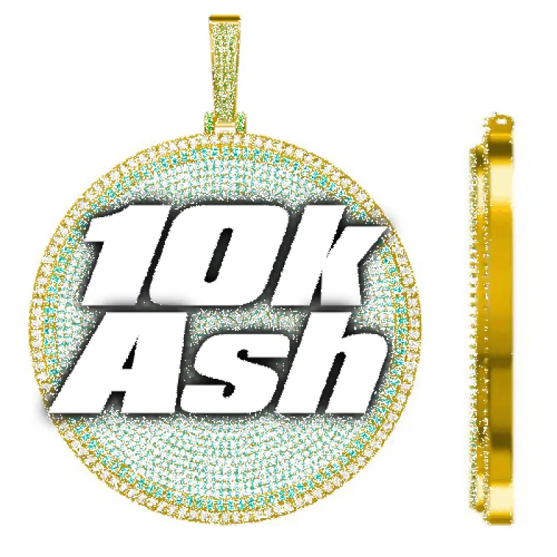 CUSTOM LETTER NECKLACE 3D BIG DISC sold by The GUU Shop