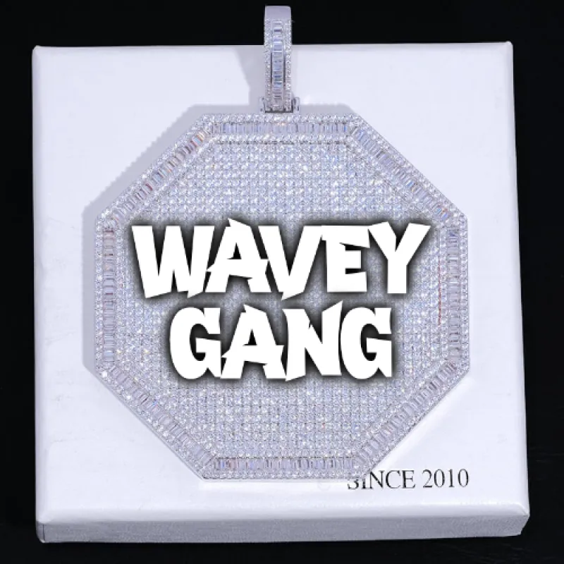 CUSTOM LETTER NECKLACE 3D BIG OCTAGON sold by The GUU Shop