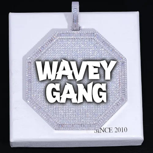 CUSTOM LETTER NECKLACE 3D BIG OCTAGON sold by The GUU Shop